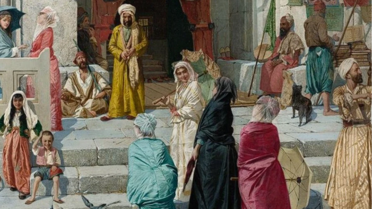 Sanat d&uuml;nyasının g&ouml;z&uuml; Londra&rsquo;da: Osman Hamdi Bey&rsquo;in 'Cami Kapısında' tablosu satışa &ccedil;ıkıyor
