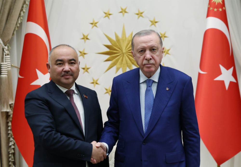 Cumhurbakanı Erdoğan, Kırgızistan Meclis Başkanı Turgunbek Uulu'yu kabul etti
