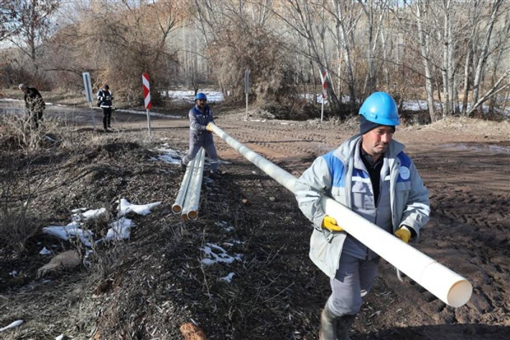 KASKİ, Pınarbaşı'nda yeni içme suyu hattı imalatı gerçekleştirdi